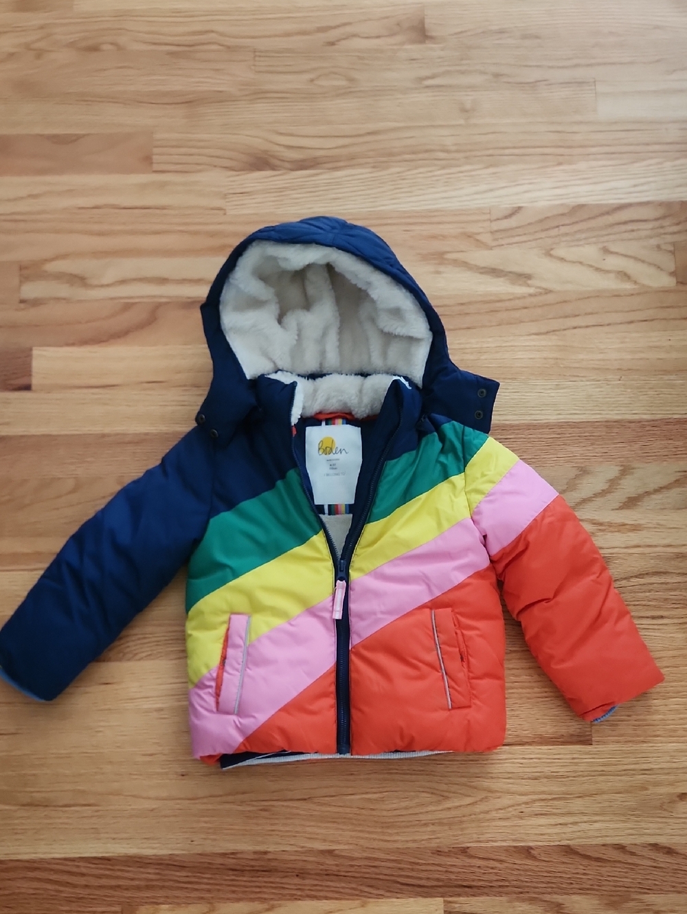 Mini Boden sherpa Lined Parka Jacket Size 4/5